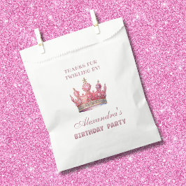 Sacolinha Princesa Coroa Rosa Fairytalhe Aniversário Obrigad