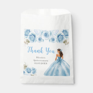 Sacolinha Princesa no Vestido Azul Quinceanera Obrigado