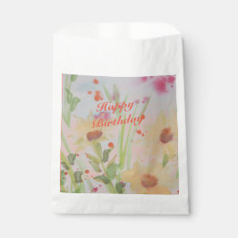 Sacolinha Produtos de papel projetados por aquarela com flor