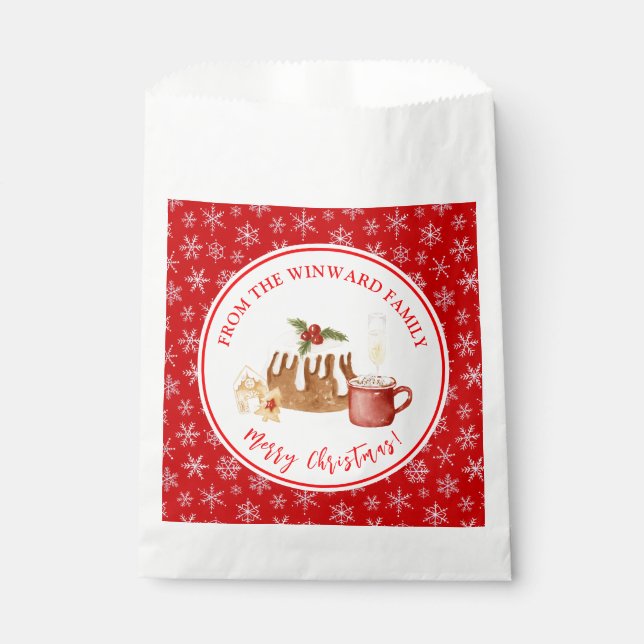 Sacolinha Pudim de Natal para Festa de Confeitaria (Frente)