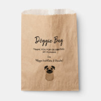 Pug Doggie Bag para Casamento, Doggy Treat Favor B