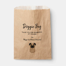 Sacolinha Pug Doggie Bag para Casamento, Doggy Treat Favor B