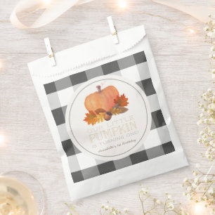 Sacolinha Pumpkin Black Buffalo Verifica Birthday Favor Bag