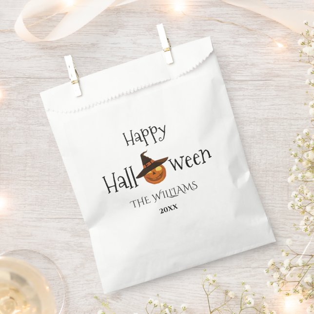 Sacolinha Pumpkin Happy Halloween Personalizado (Cortado)