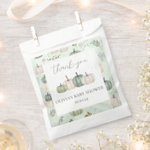 Pumpkin Queda Chá de fraldas Verde Favor Bag