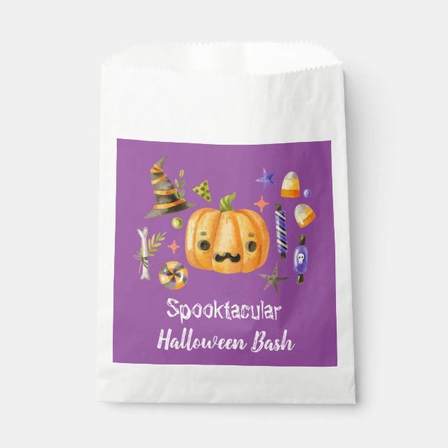 Sacolinha Pumpkin Spooktacular do Halloween Bash Party Puro (Frente)