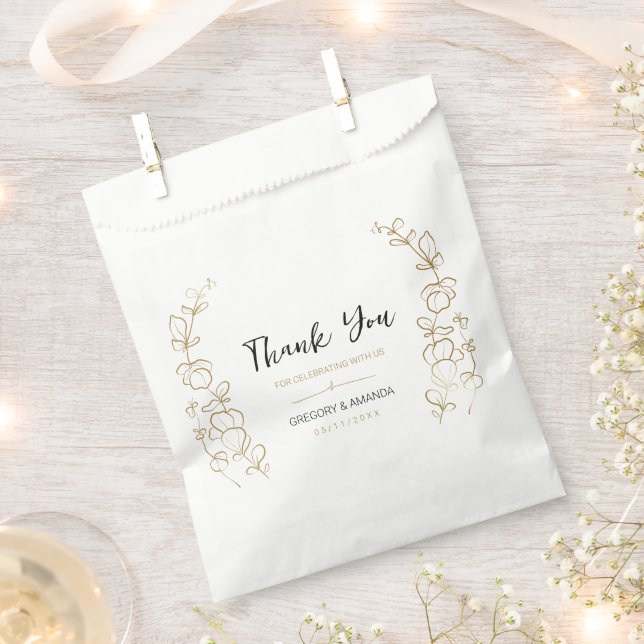 Sacolinha Quadro de Folhas Douradas Pintadas à Mão (Cortado)