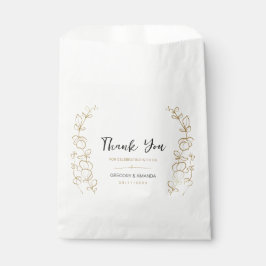 Sacolinha Quadro de Folhas Douradas Pintadas à Mão