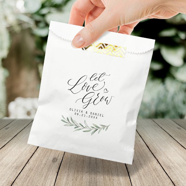 Sacolinha "Que o amor cresça" roteiro russo do casamento ver ("Let love grow" script rustic greenery wedding Favor Bag)