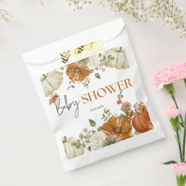 Sacolinha queda de amor abóbora chá de fraldas floral Convit