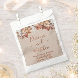 Sacolinha Queda do Buquê Floral no Taupe Favor Bag