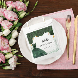 Sacolinha Quinceanera emerald green vestido