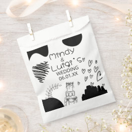 Sacolinha Quirky Doodle Shapes Script Wedding