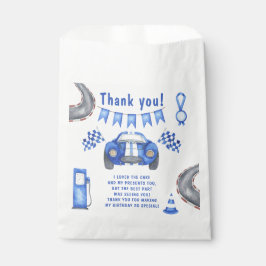 Sacolinha Race Car Primeira Festa de aniversário Obrigado