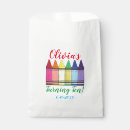 Sacolinha Rainbow Crayons Artista Art Festa de aniversário d