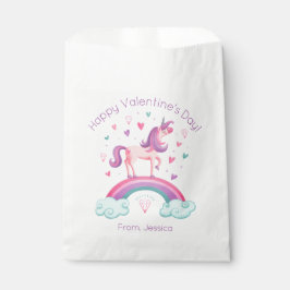 Sacolinha Rainbow Unicorn Kids Valentines Day Treat Bag