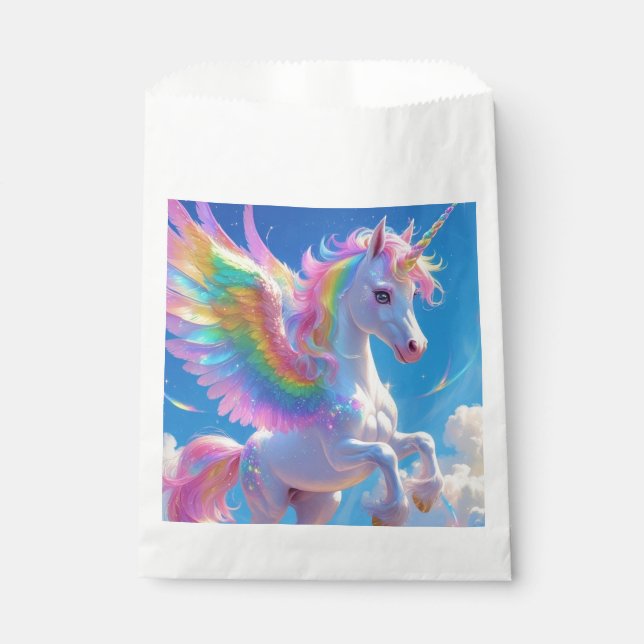 Sacolinha Rainbow Winged Prancing Unicorn (Frente)