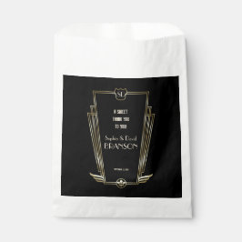 Sacolinha Real Arte Dourada Deco Monograma Casamento OBRIGAD