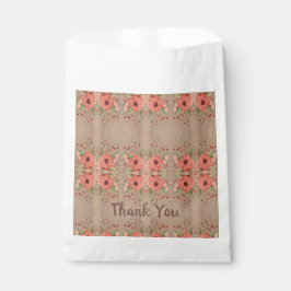 Sacolinha Red Flowed Obrigado Guest Favor Bag