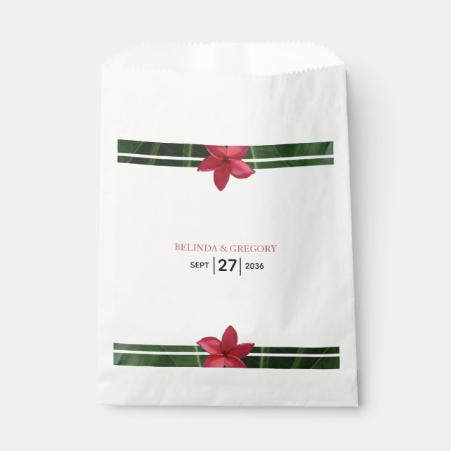 Sacolinha Red Frangipani Plumeria Wedding (Frente)