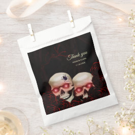 Sacolinha Red Scary floral escuro e negro crânio gótico Hall