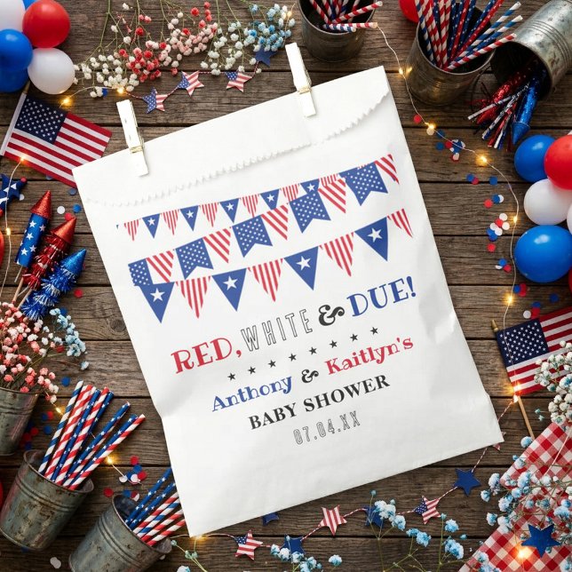 Sacolinha Red, White & Due! 4 de Julho Chás de Bebê (Criador carregado)