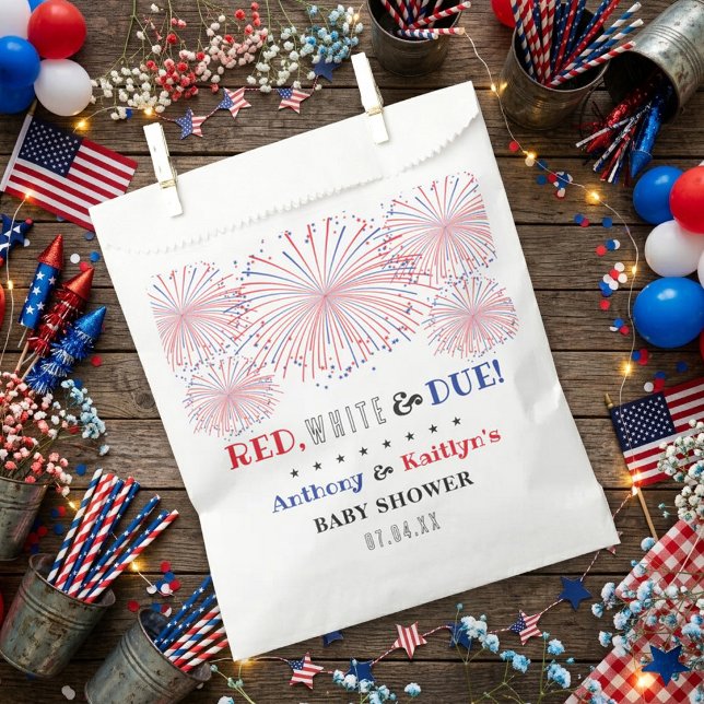 Sacolinha Red, White & Due! 4 de Julho Chás de Bebê (Criador carregado)