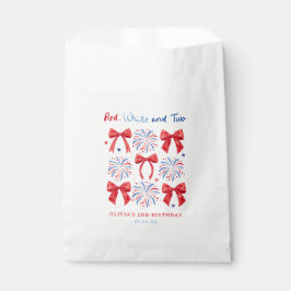 Sacolinha Red White e dois julho Girl segundos aniversários