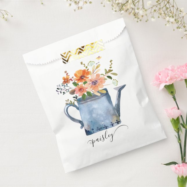 Sacolinha Regador de Flores Boho Rust Laranja Aquarela (Selado)