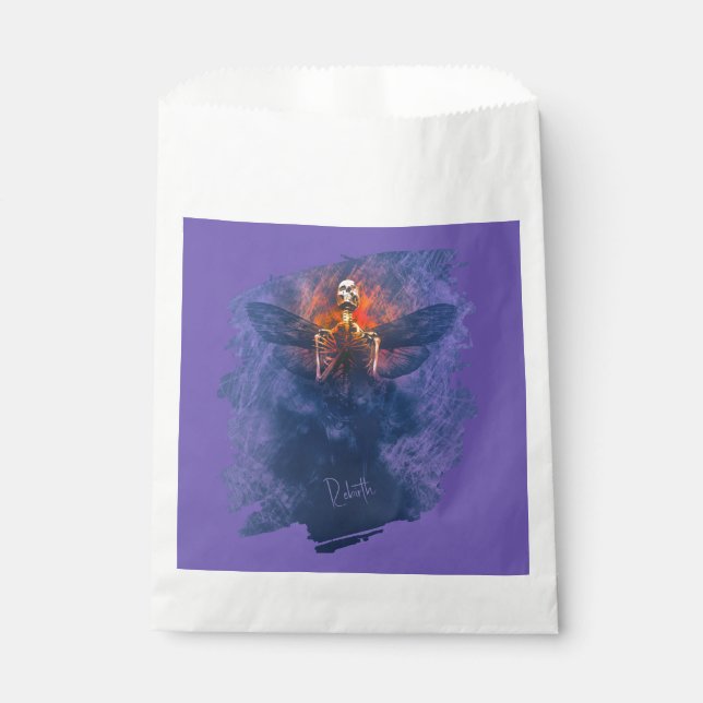 Sacolinha Renascimento. Esqueleto com asas ascensões (Frente)