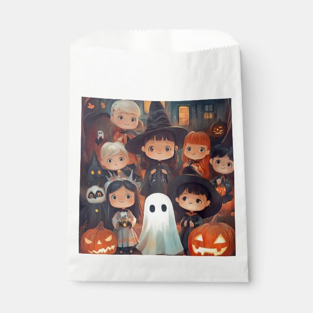 Sacolinha Retro Bonito Vintage Crianças de Halloween Fantasm (Frente)