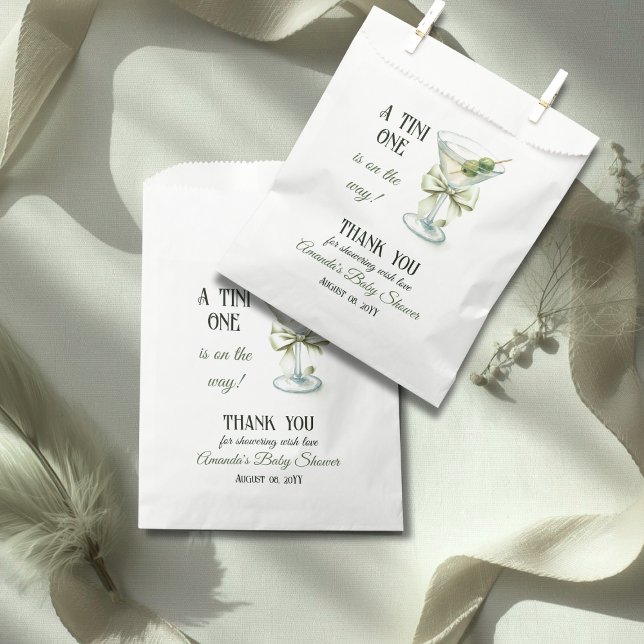 Sacolinha Retro Minimalist A Tini One Martini Baby Shower (Criador carregado)