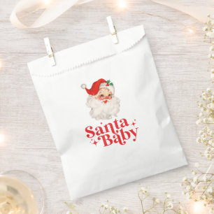 Sacolinha Retro Santa Baby chá de bebê de Natal