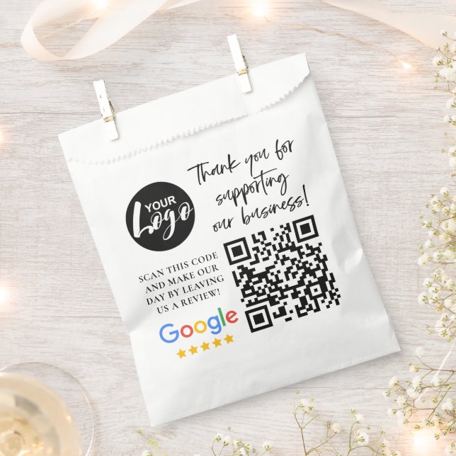 Sacolinha Revisões do Google Obrigado Logotipo Código QR (Cortado)