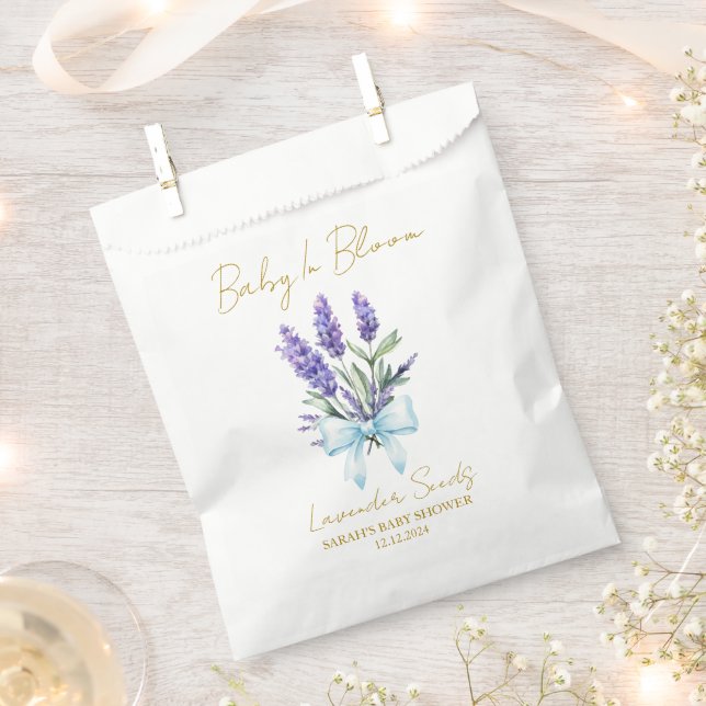 Sacolinha Ribbon | Lavender Seeds Baby Shower Favor Bag (Cortado)