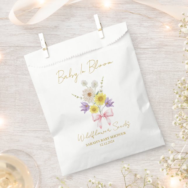 Sacolinha Ribbon | Wildflower Seeds Baby Shower Favor Bag (Cortado)