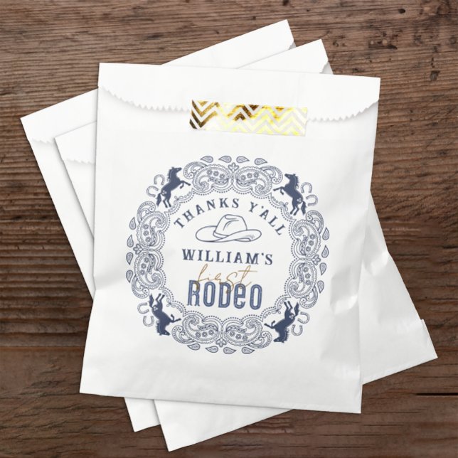 Sacolinha Rodeio Ocidental Primeiro Aniversário Favorece Bag (1st Rodeo Birthday Party Favor Bag)