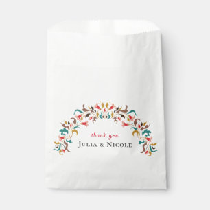 Sacolinha Romântico Moderno Coroa Floral Elegante Casamento