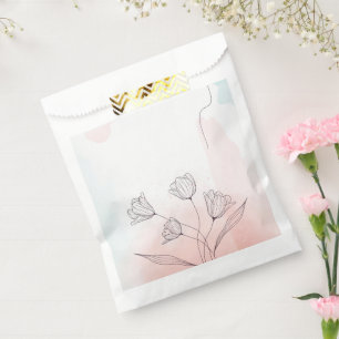 Sacolinha Romântico Rosa Floral Elegante Aquarela