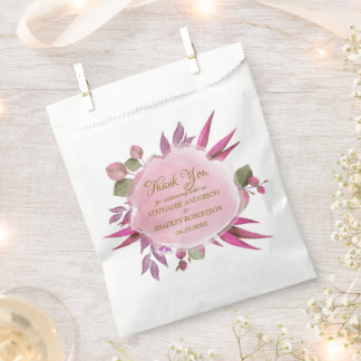 Sacolinha Romântico Rosa Roxo Floral Casamento Agradecimento
