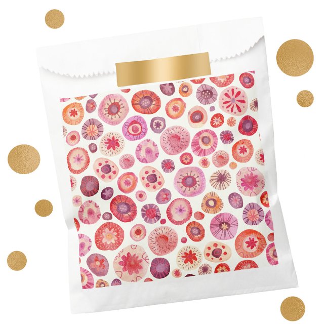 Sacolinha Rosa abstrato (Modern abstract floral spots pink favor bag)