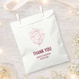 Sacolinha Rosa Botânica Borgonha Casamento Obrigado
