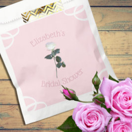 Sacolinha Rosa branca Chá de panela Petal Rosa