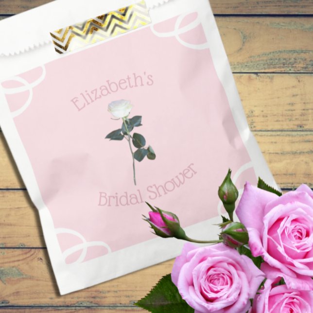 Sacolinha Rosa branca Chá de panela Petal Rosa (Criador carregado)