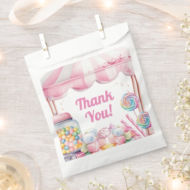Sacolinha Rosa Chá de fraldas Candyland (Cortado)