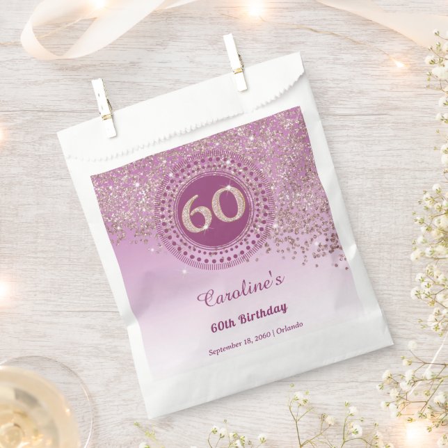 Sacolinha Rosa de chic com brilho Dourado, quadro pontilhado (Cortado)