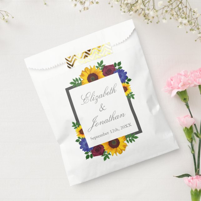 Sacolinha Rosa de Girassol Casamento Floral (Selado)
