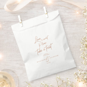 Sacolinha Rosa Dourado Faux Foil Love é doce Faça um Trata