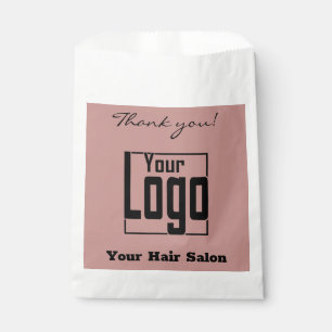 Sacolinha Rosa Negra Obrigado! Nome da empresa do logotipo F