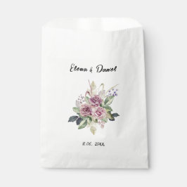 Sacolinha Rosa rosa-d-água lavanda vestido preto